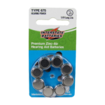 PILAS INTERSTATE PARA APARATOS AUDITIVOS PREMIUN ZINC AIR TIPO #675 (8PCS)