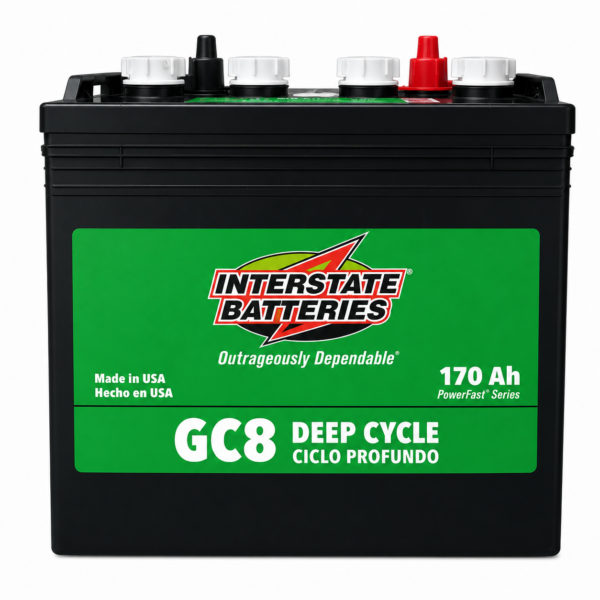 BATERIA INTERSTATE GC8 8V GOLF CART CICLO PROFUNDO 120 MIN @56 AMP 170 AH @20HR